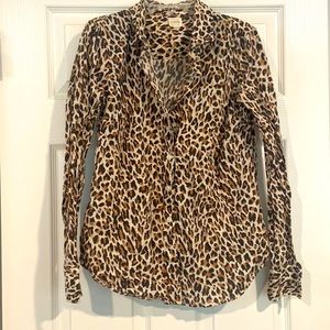 J.crew cheetah print button down